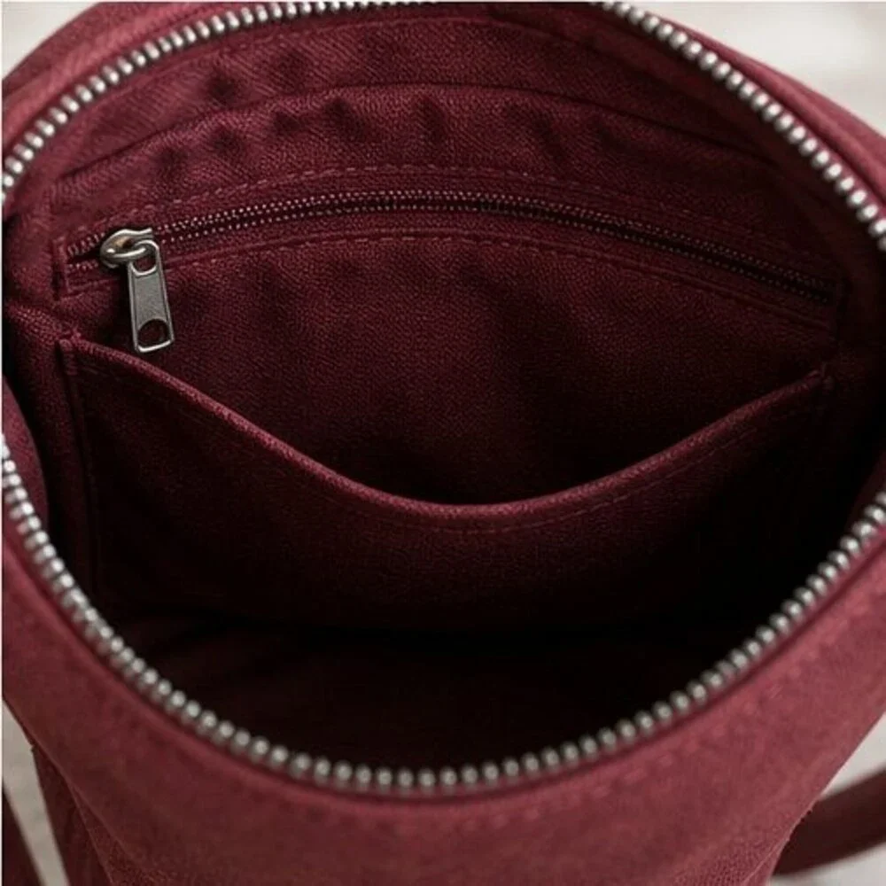 Merlot Canvas Crossbody Bag
